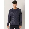 LOIS Jeans Lois Jeanstil mænd. 165623374 Front quiltet sweatshirt navy (S), Casual, Bomuld, Lange ærmer, Blå