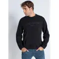 LOIS Jeans Lois Jeanstil mænd. 165633387 Sweatshirt med 3D-broderi sort (XXL), Casual, Bomuld, Lange ærmer