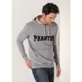 LOIS Jeans Lois Jeanstil mænd. 165703429 Grafisk grå rocker-sweatshirt med hætte (S), Casual, Bomuld, Lange ærmer