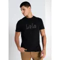 LOIS Jeans Lois Jeanstil mænd. 157253322 Kortærmet basis-T-shirt Puff Print sort (S), Casual, Bomuld, Korte ærmer