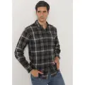 LOIS Jeans Lois Jeanstil mænd. 145283385 Flannelskjorte med grå langærmede firkanter (XXL), Casual, Bomuld, Lange ærmer