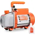 Vevor 1/5 HK enkelttrins vakuumpumpe, 3,5 CFM, 220-240V AC klimaanlægsvakuumpumpe, 1/4" SAE han 1/2" ACME hanindløb, til HVAC reparation, kølevedligeholdelse, harpiksafgasning