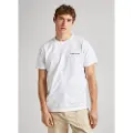 Pepe Jeans Pepe Jeanstil mænd. PM509368 T-shirt Claus hvid (XL), Casual, Bomuld, Korte ærmer