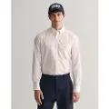 Gant Ganttil mænd. 3000140 Poplinskjorte Regular Fit Banker Stripe Lyserød (S), Casual, Pink, Bomuld, Lange ærmer