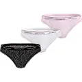 Tommy Hilfiger Tommy Hilfigertil kvinder. UW0UW04897 Pakke med 3 trusser Premium Essential blonde hvid, sort, pink (XS), Afslappet, Bæredygtig, Genanvendt