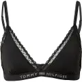 Tommy Hilfiger Tommy Hilfigertil kvinder. UW0UW04242 Trekantet bh med blonder og uden foring sort (XL), Afslappet, Nylon