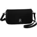 Tommy Hilfiger Tommy Hilfigertil kvinder. AW0AW15180 Emblem Flap skuldertaske sort (OSFA), Casual, Polyuretan