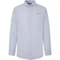 Pepe Jeans Pepe Jeanstil mænd. PM308486 Skjorte Pascal blå, hvid (S), Casual, Bomuld, Lange ærmer