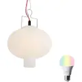 QAZQA Smart udendørs pendellampe hvid 35 cm med rød ledning inkl. Wifi A60 - Pion