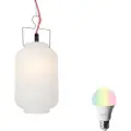 QAZQA Smart udendørs hængelampe hvid 20 cm med rød ledning inkl. Wifi A60 - Pion