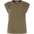 Pepe Jeans Pepe Jeanstil kvinder. PL505949 Freija grøn T-shirt (XL), Casual, Økologisk bomuld, Bæredygtig