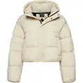 Superdry Superdrytil kvinder. W5011265A Kort quiltet jakke Cocoon hvid (XL), Casual, Nylon