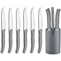 Lou Laguiole - Grillknive Jet i knivblok 6-pak - Grå - Bestik - - Homeroom