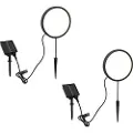 QAZQA Sæt med 2 sorte jordspydlamper 50 cm inkl. genopladelig LED og solenergi IP65 - Adalind