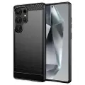 Mtp Products Samsung Galaxy S25 Ultra Børstet TPU Cover - Karbonfiber - Sort