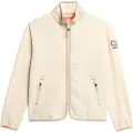 Superdry Superdrytil kvinder. W2012338A Aktiv fleeceforing med fuld lynlås, hvid (XS), Casual, Sport, Udendørs, Genanvendt polister, Bæredygtig
