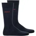 Hugo Boss HUGOtil mænd. 50468099 Pakke med 2 par marineblå lange sokker (39-42), Afslappet, Bomuld
