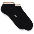 Hugo Boss BOSStil mænd. 50491192 Pakke med 2 par sorte Stripes-strømper (39-42), Afslappet, Bomuld