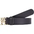 Tommy Hilfiger Tommy Hilfigertil kvinder. AW0AW15182 Sort logo-bælte (75cm), Blå, Casual, Læder