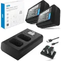 Newell Dl-usb 2 Batterier Np-fw50 Dobbelt Lader