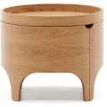 Kave Home - Sengebord af ask plywood Octavia diameter 55 cm - Brun - Sengeborde - - Homeroom