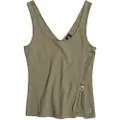 G-Star G-Startil kvinder. D24647-D275-2199 Asymmetrisk T-shirt grøn (L), Casual, Uden ærmer/stropper, Økologisk bomuld, Bæredygtig