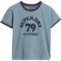 Superdry Beach Graphic Fitted Ringer T-shirt Med Korte ærmer