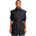 G-Star G-Startil kvinder. D26503-B958-6484 Vatteret vest med bælte sort (M), Casual, Genanvendt polister, Bæredygtig