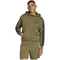 Adidas Essentials 3 Stripes Fleece Sweatshirt Med Lynlås