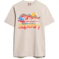 Superdry Superdrytil mænd. M1012020A Great Outdoors grafisk t-shirt beige (L), Casual, Korte ærmer, Økologisk bomuld, Bæredygtig