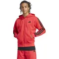 Adidas Essentials 3 Stripes Fleece Sweatshirt Med Lynlås