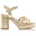Mustang MTNGtil kvinder. 59609 Britt gold dress sandals -Hælhøjde 7 cm (39), Guldfarvet, 5-8 cm, Spænder, Casual