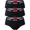 Hugo Boss HUGOtil mænd. 50469763 Pakke 3 bomuldselastikslips Logo sort (S), Afslappet