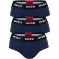 Hugo Boss HUGOtil mænd. 50469763 Pakke med 3 bomuldselastikslips i Navy Logo (L), Afslappet, Blå