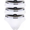 Hugo Boss BOSStil mænd. 50475273 Pakke med 3 hvide logotrusser med logo (L), Afslappet, Bomuld