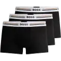 Hugo Boss BOSStil mænd. 50492200 Pack 3 Boxershorts Revive sort (L), Afslappet, Bomuld, Viscose, Bæredygtig