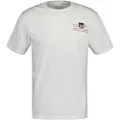 Gant Ganttil mænd. 2067004 Archive Shield broderet T-shirt hvid (4XL), Casual, Bomuld, Korte ærmer