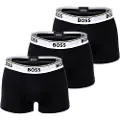 Hugo Boss BOSStil mænd. 50475274 3 pakker sorte Troncal-boxershorts (L), Afslappet, Bomuld