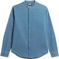 Superdry Superdrytil mænd. M4010825A Indigo skjorte med bagerkrave Merchant blue (XXL), Blå, Casual, Lange ærmer, Økologisk bomuld, Bæredygtig