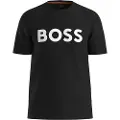 Hugo Boss BOSStil mænd. 50481923 Sort strikket T-shirt (L), Casual, Bomuld, Korte ærmer