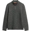 Superdry Superdrytil mænd. M6110623A Grå flettet strikket trøje (M), Casual, Polyester