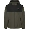 Tommy Hilfiger Tommy Jeanstil mænd. DM0DM21130 Let Chicago-vindjakke med grønt for (M), Casual, Polyester