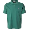 Gant Ganttil mænd. 2210 Pique polo shirt Regular Fit Shield green (S), Casual, Grøn, Bomuld, Korte ærmer