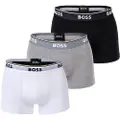 Hugo Boss BOSStil mænd. 50475274 Pakke med 3 boksershorts sort, grå, hvid (XXL), Afslappet, Bomuld