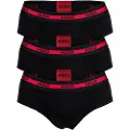 HUGO underwear HUGOtil mænd. 50492378 Pakke 3 sorte triplet-trusser (L), Afslappet, Bomuld