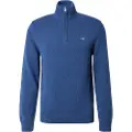 Gant Ganttil mænd. 8030170 Pullover med halv lynlås Casual navy (S), Bomuld, Lange ærmer, Blå