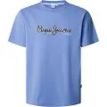 Pepe Jeans Pepe Jeanstil mænd. PM509721 Dorian T-shirt blå (M), Casual, Bomuld, Korte ærmer, Bæredygtig