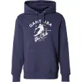 Gant Ganttil mænd. 2044002 Sweatshirt med hætte og navy vintersportsdesign (XXL), Casual, Bomuld, Bæredygtig, Blå