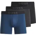 Hugo Boss BOSStil mænd. 50517814 Sæt 3 aktive boxershorts (XL), Sort, Afslappet, Grå, Polyester, Blå