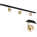 QAZQA Moderne 1-faset skinnesystem 3-lys sort med guld - Gissi